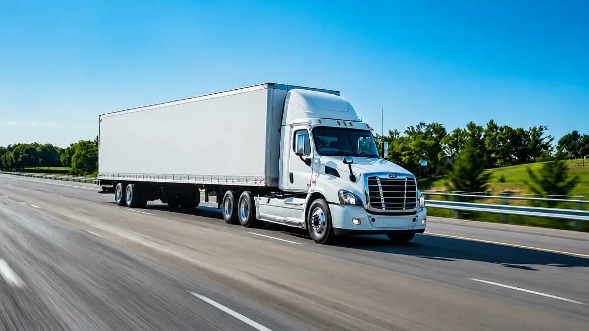 Semi truck on a highway